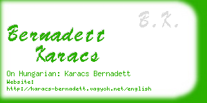 bernadett karacs business card
